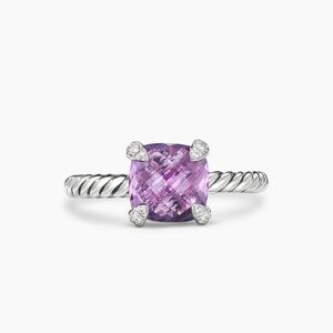 David Yurman Chatelaine® Ring
Sterling Silver with Amethyst and Diamonds, 8mm